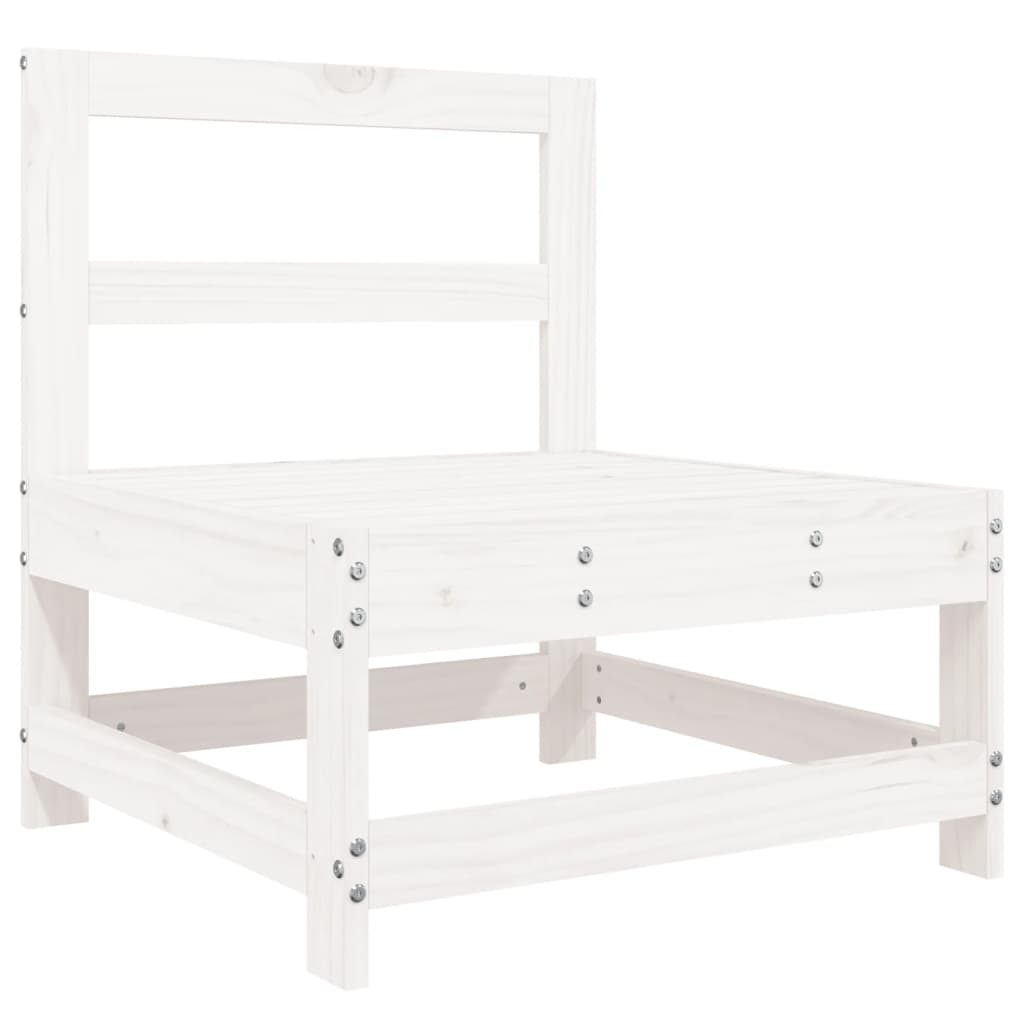 vidaXL 4 Piece Garden Lounge Set White Solid Wood Pine