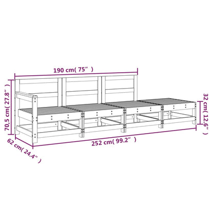 vidaXL 4 Piece Garden Lounge Set Impregnated Wood Pine