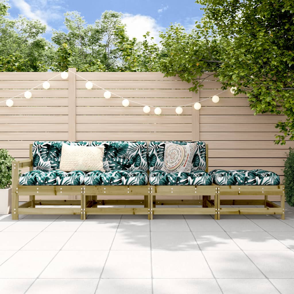 vidaXL 4 Piece Garden Lounge Set Impregnated Wood Pine