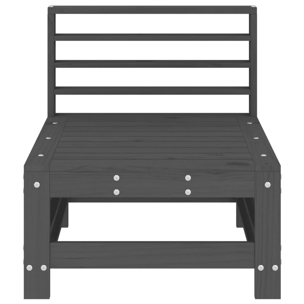 vidaXL Garden Middle Sofa Grey Solid Wood Pine