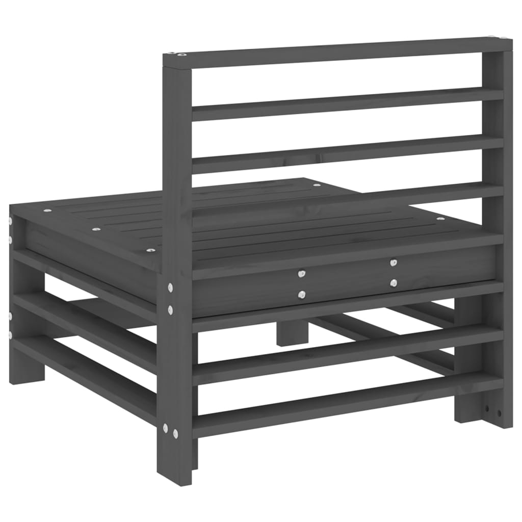 vidaXL Garden Middle Sofa Grey Solid Wood Pine