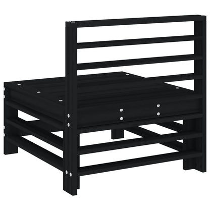 vidaXL Garden Middle Sofa Black Solid Wood Pine