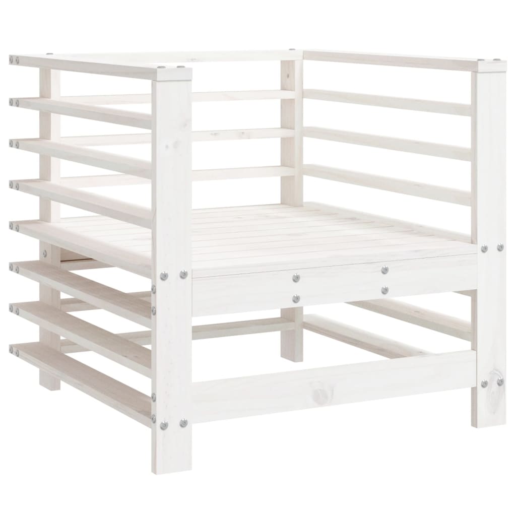 vidaXL Garden Chairs 2 pcs White Solid Wood Pine