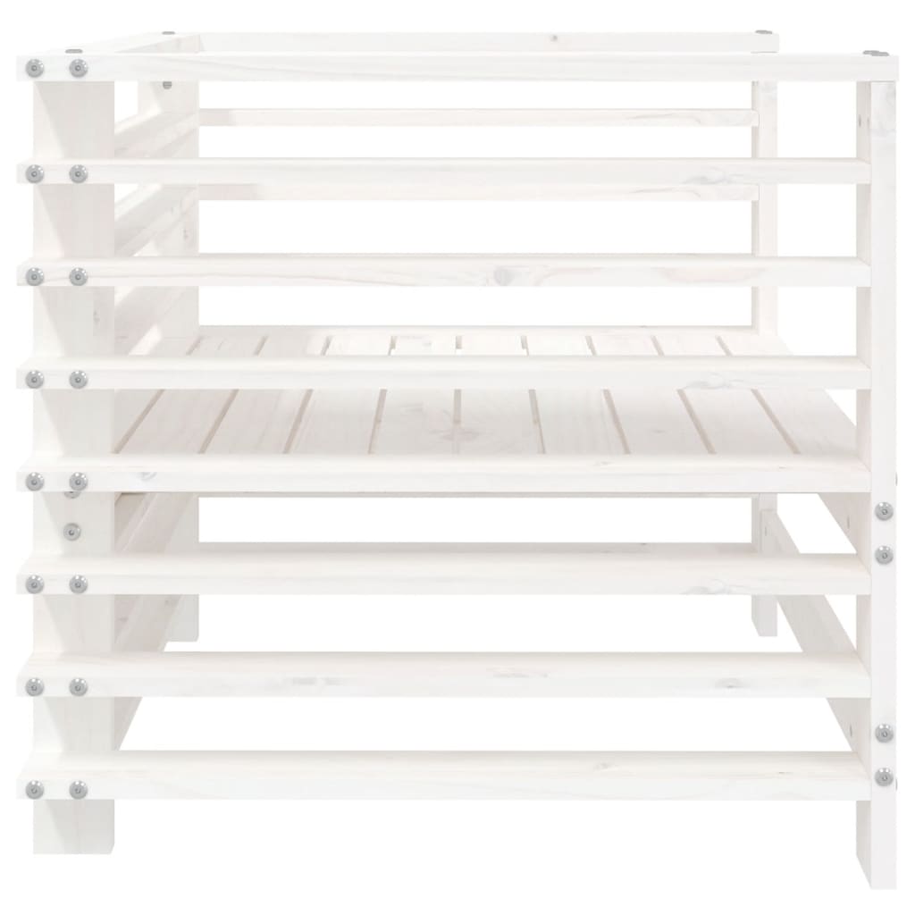 vidaXL Garden Chairs 2 pcs White Solid Wood Pine