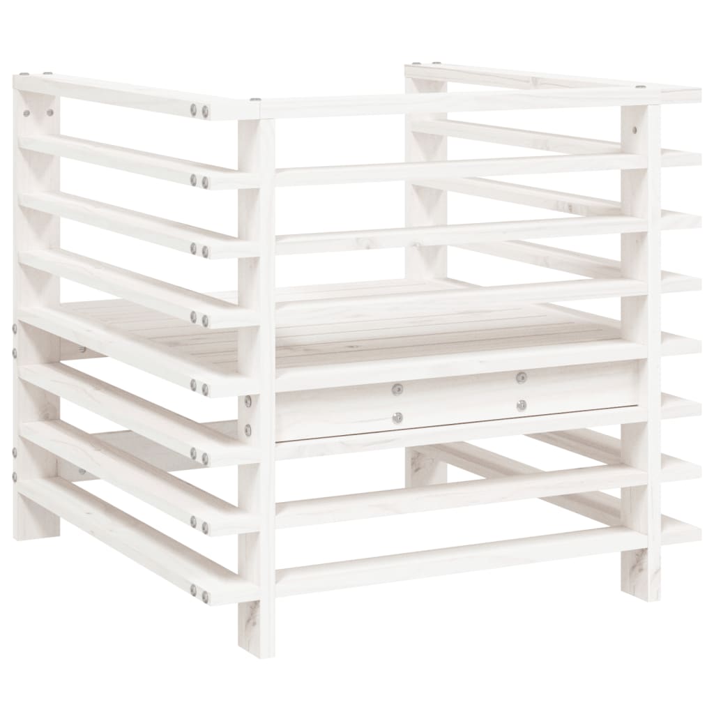 vidaXL Garden Chairs 2 pcs White Solid Wood Pine