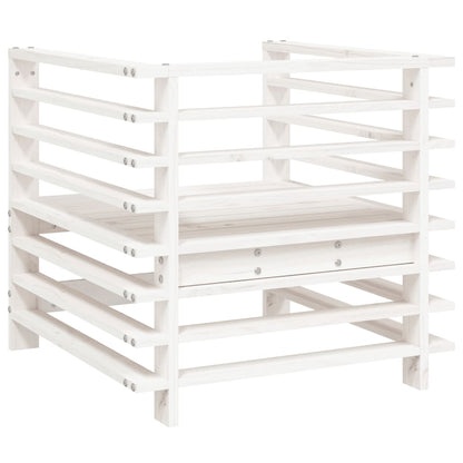 vidaXL Garden Chairs 2 pcs White Solid Wood Pine