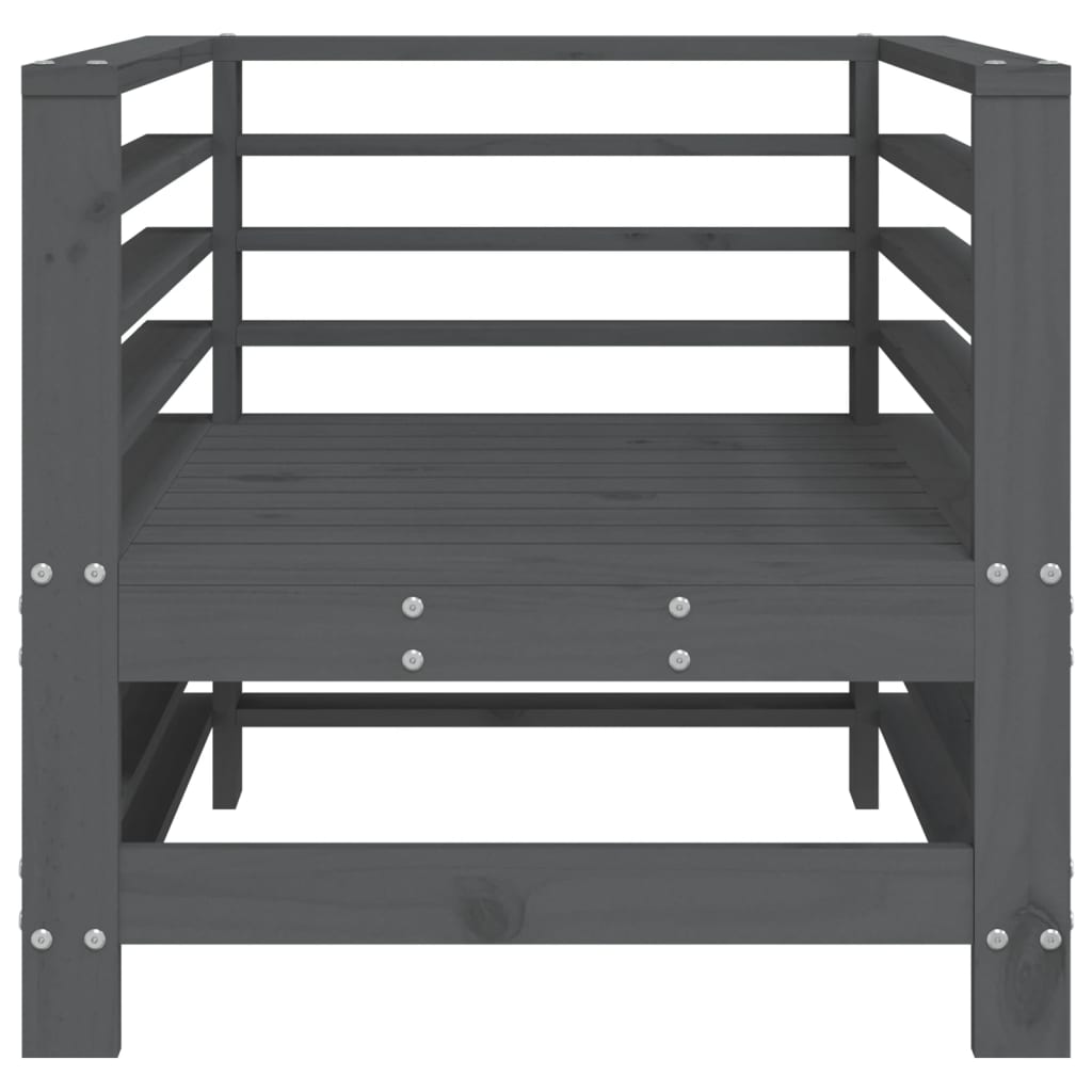 vidaXL Garden Chairs 2 pcs Grey Solid Wood Pine