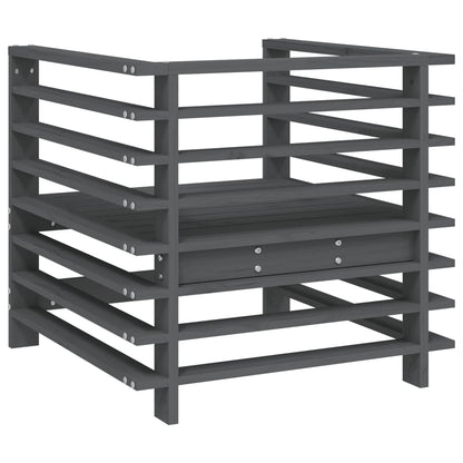 vidaXL Garden Chairs 2 pcs Grey Solid Wood Pine