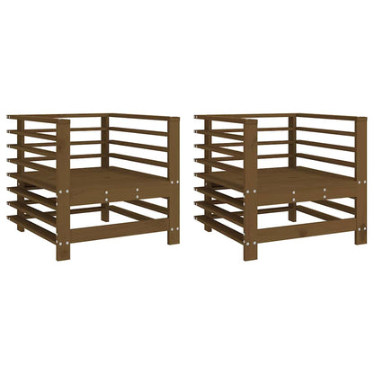 vidaXL Garden Chairs 2 pcs Honey Brown Solid Wood Pine