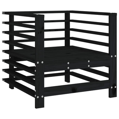vidaXL Garden Chairs 2 pcs Black Solid Wood Pine