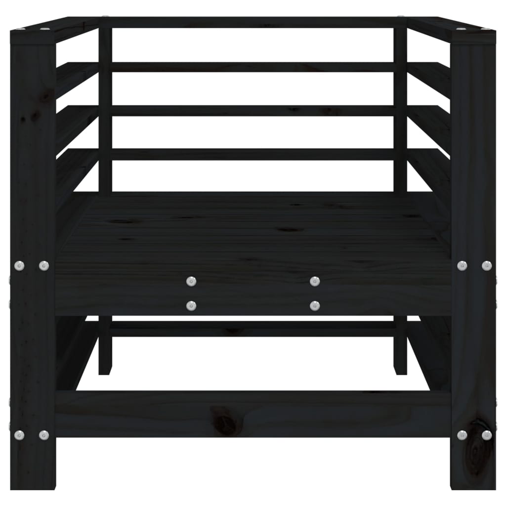 vidaXL Garden Chairs 2 pcs Black Solid Wood Pine
