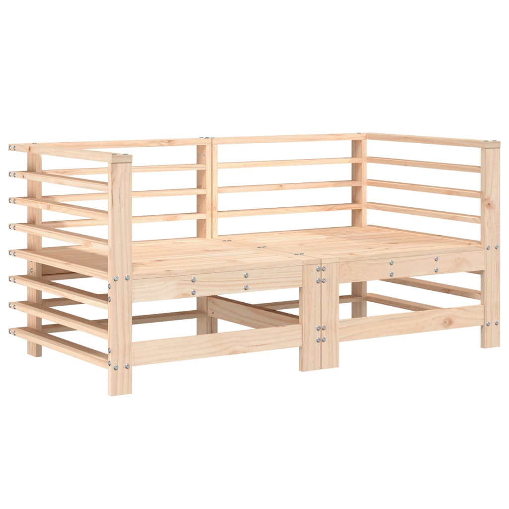 vidaXL Garden Corner Sofas 2 pcs Solid Wood Pine
