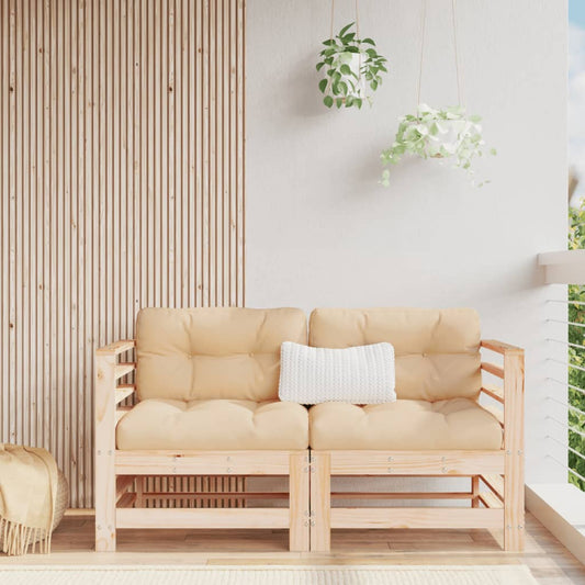 vidaXL Garden Corner Sofas 2 pcs Solid Wood Pine