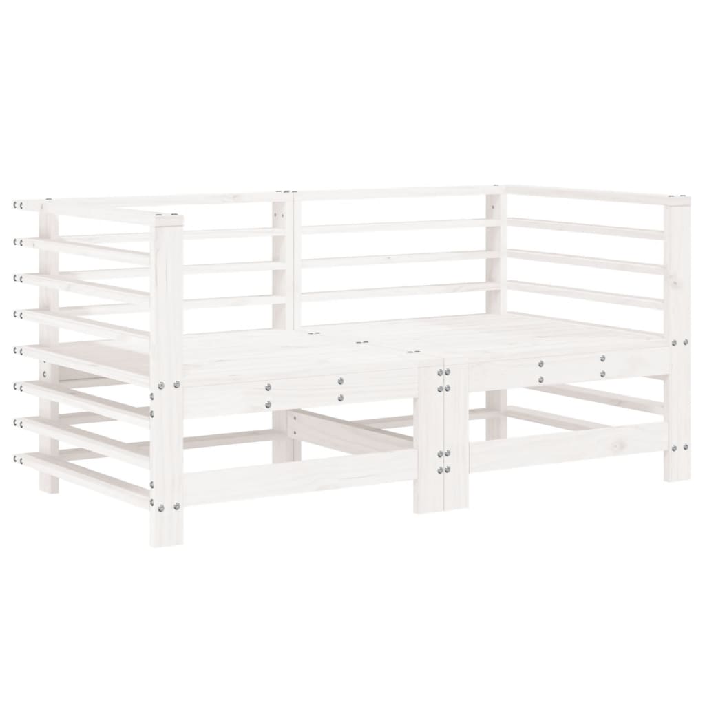 vidaXL Garden Corner Sofas 2 pcs White Solid Wood Pine
