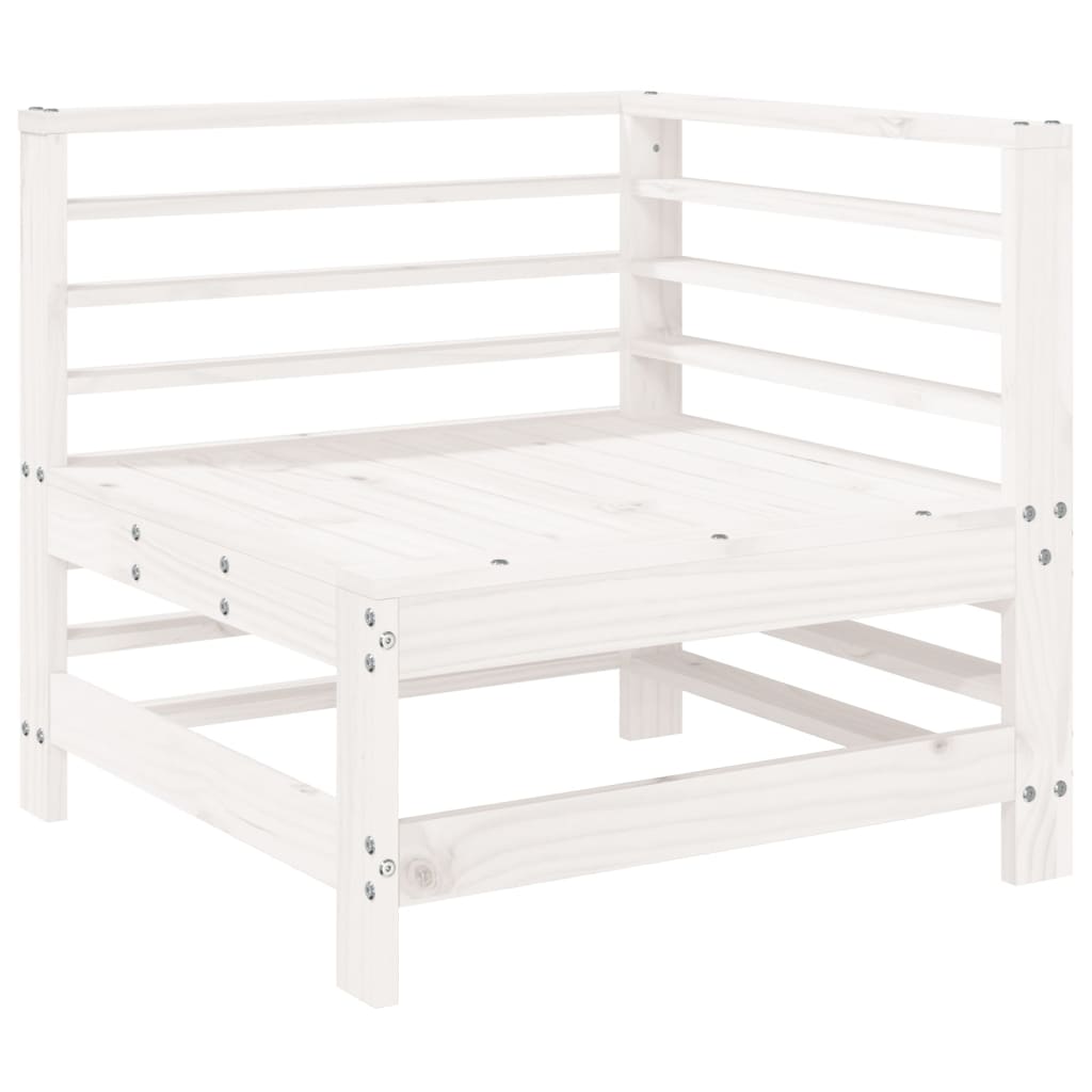 vidaXL Garden Corner Sofas 2 pcs White Solid Wood Pine