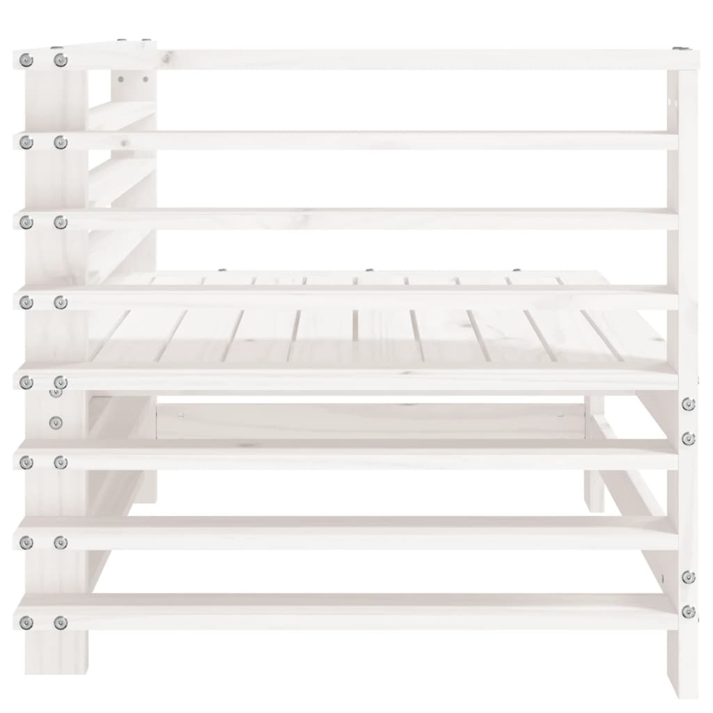 vidaXL Garden Corner Sofas 2 pcs White Solid Wood Pine
