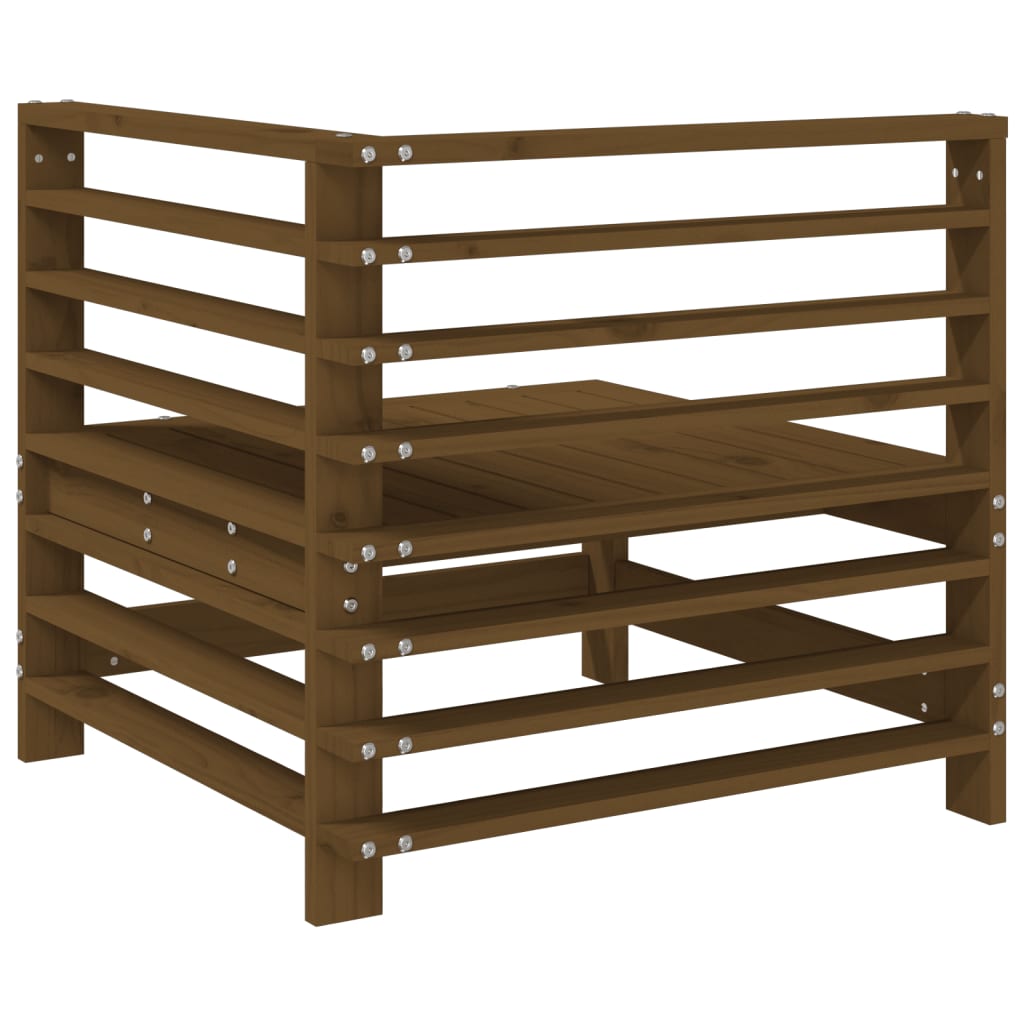 vidaXL Garden Corner Sofas 2 pcs Honey Brown Solid Wood Pine