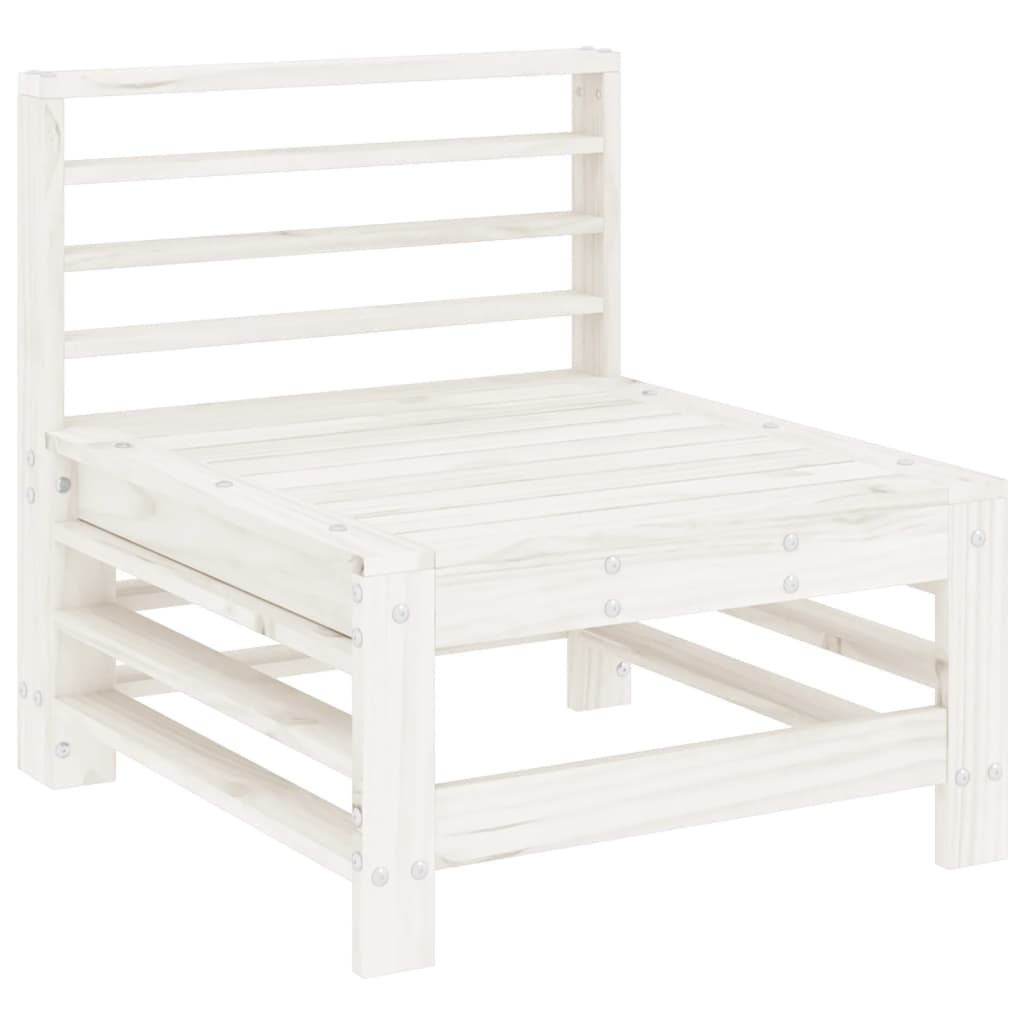 vidaXL Garden Middle Sofas 2 pcs White Solid Wood Pine