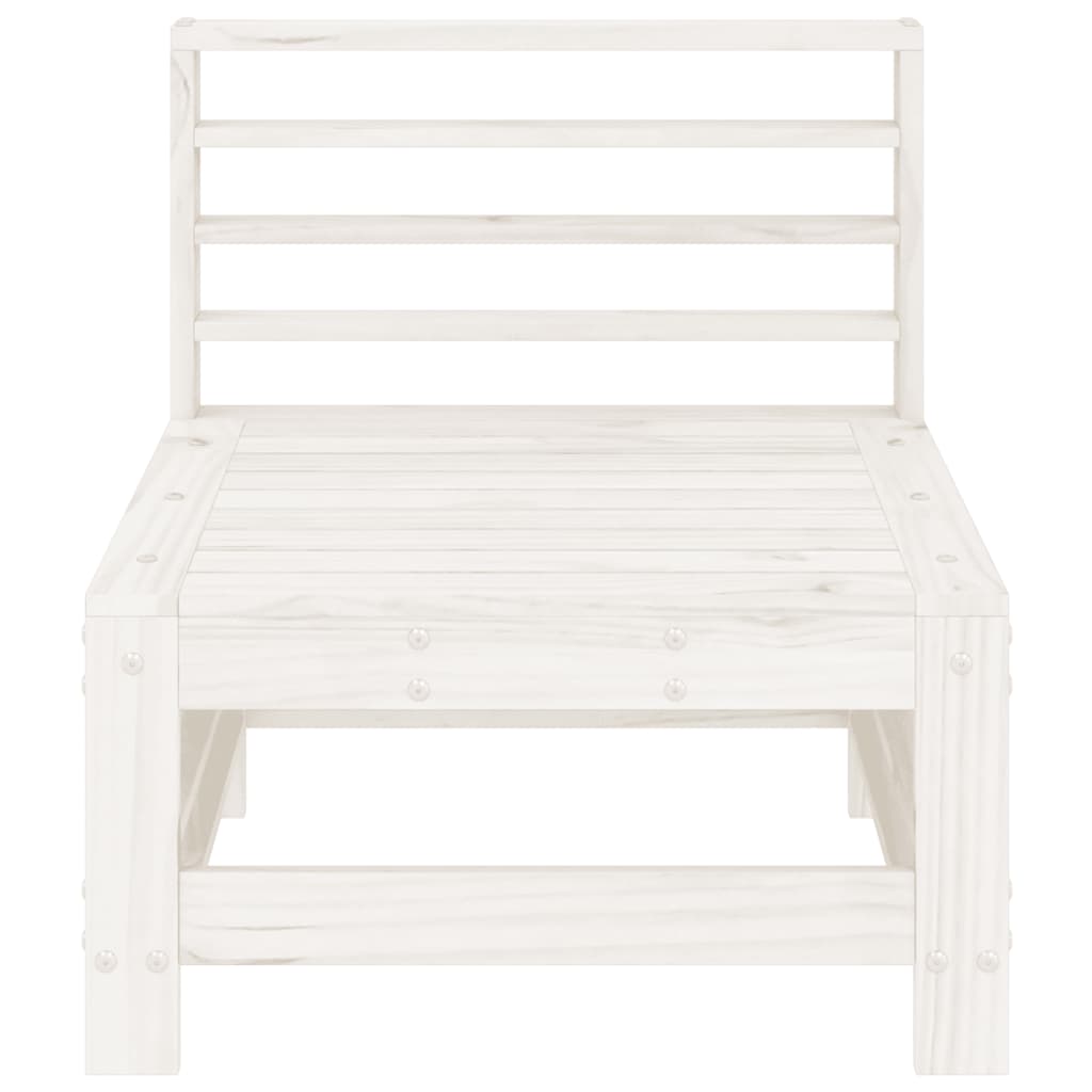 vidaXL Garden Middle Sofas 2 pcs White Solid Wood Pine
