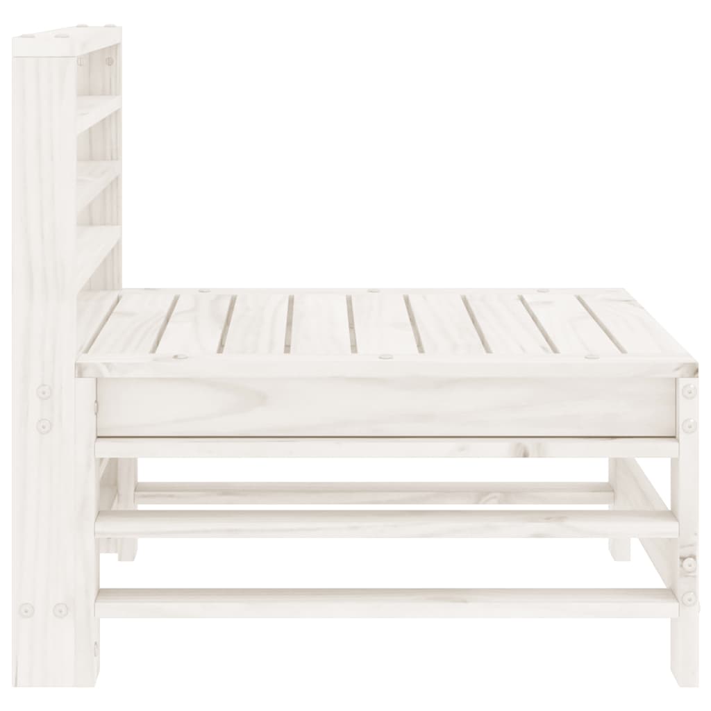 vidaXL Garden Middle Sofas 2 pcs White Solid Wood Pine