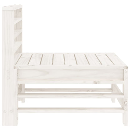 vidaXL Garden Middle Sofas 2 pcs White Solid Wood Pine