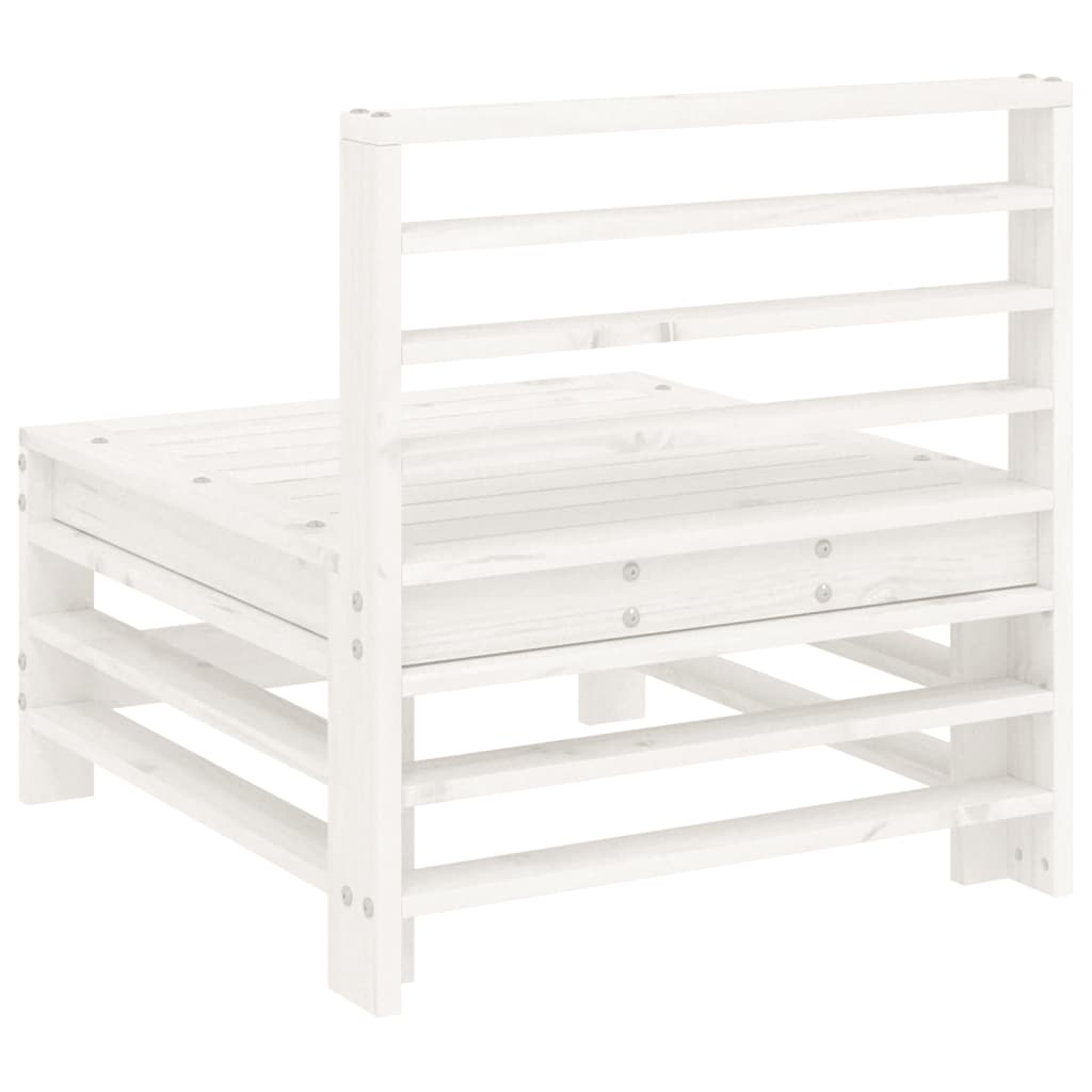 vidaXL Garden Middle Sofas 2 pcs White Solid Wood Pine