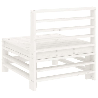 vidaXL Garden Middle Sofas 2 pcs White Solid Wood Pine