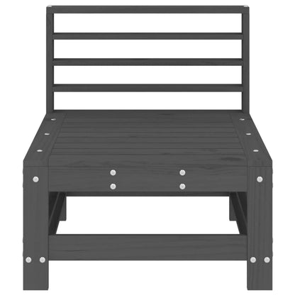 vidaXL Garden Middle Sofas 2 pcs Grey Solid Wood Pine