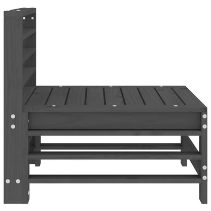vidaXL Garden Middle Sofas 2 pcs Grey Solid Wood Pine