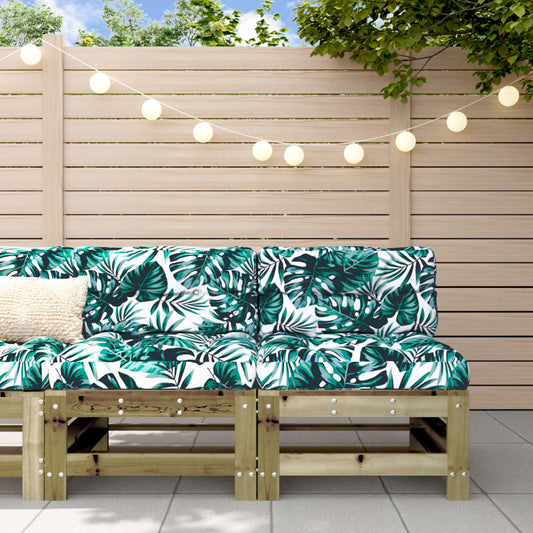 vidaXL Garden Middle Sofas 2 pcs Impregnated Wood Pine