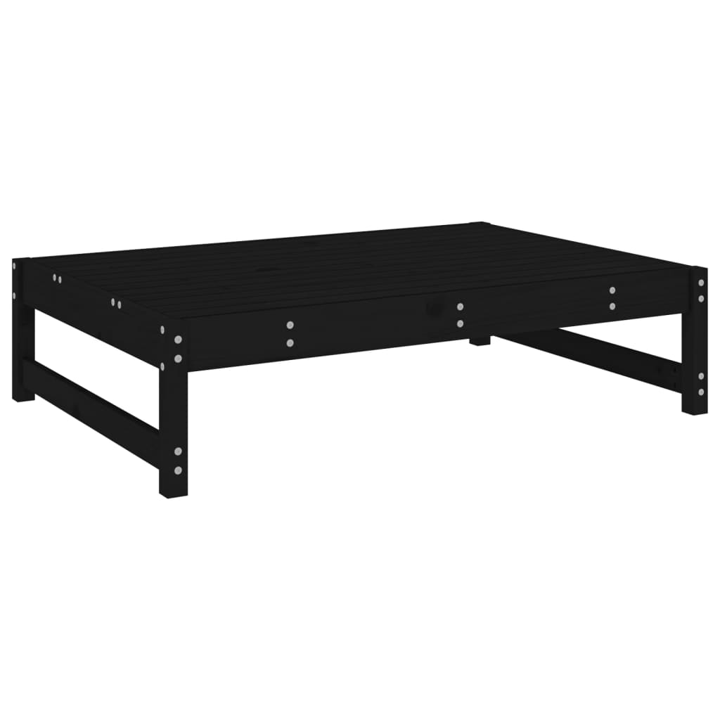 vidaXL Garden Footstool Black 120x80 cm Solid Wood Pine