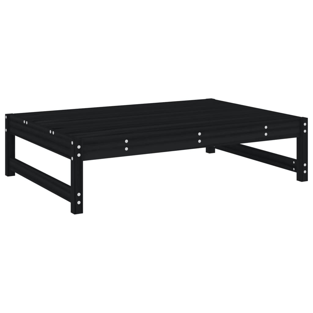 vidaXL Garden Footstool Black 120x80 cm Solid Wood Pine