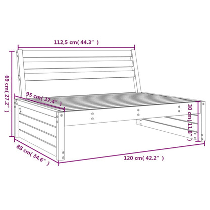 vidaXL Garden Middle Sofa 120x80 cm Solid Wood Douglas