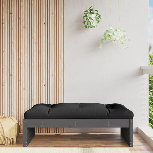 vidaXL Garden Footstool | Grey | Solid wood pine | Large | Modular