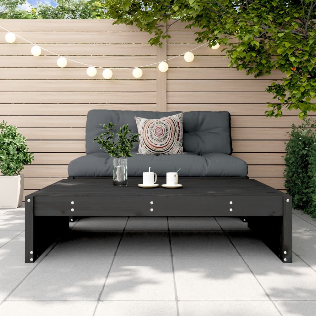 vidaXL Garden Footstool | Black | Solid pine wood | 120x80 cm | Modular