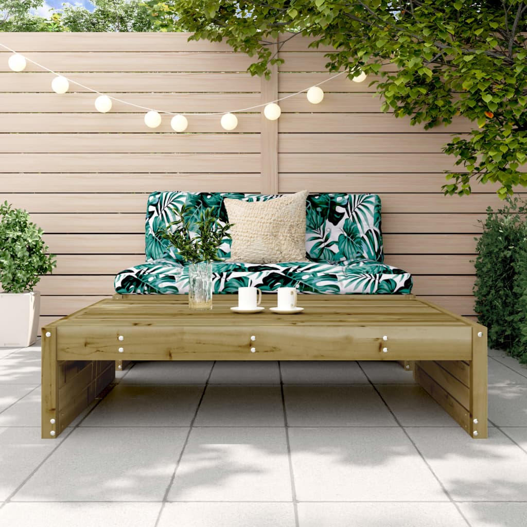 vidaXL Garden Footstool | Natural | Impregnated Pine Wood | Large | Modular