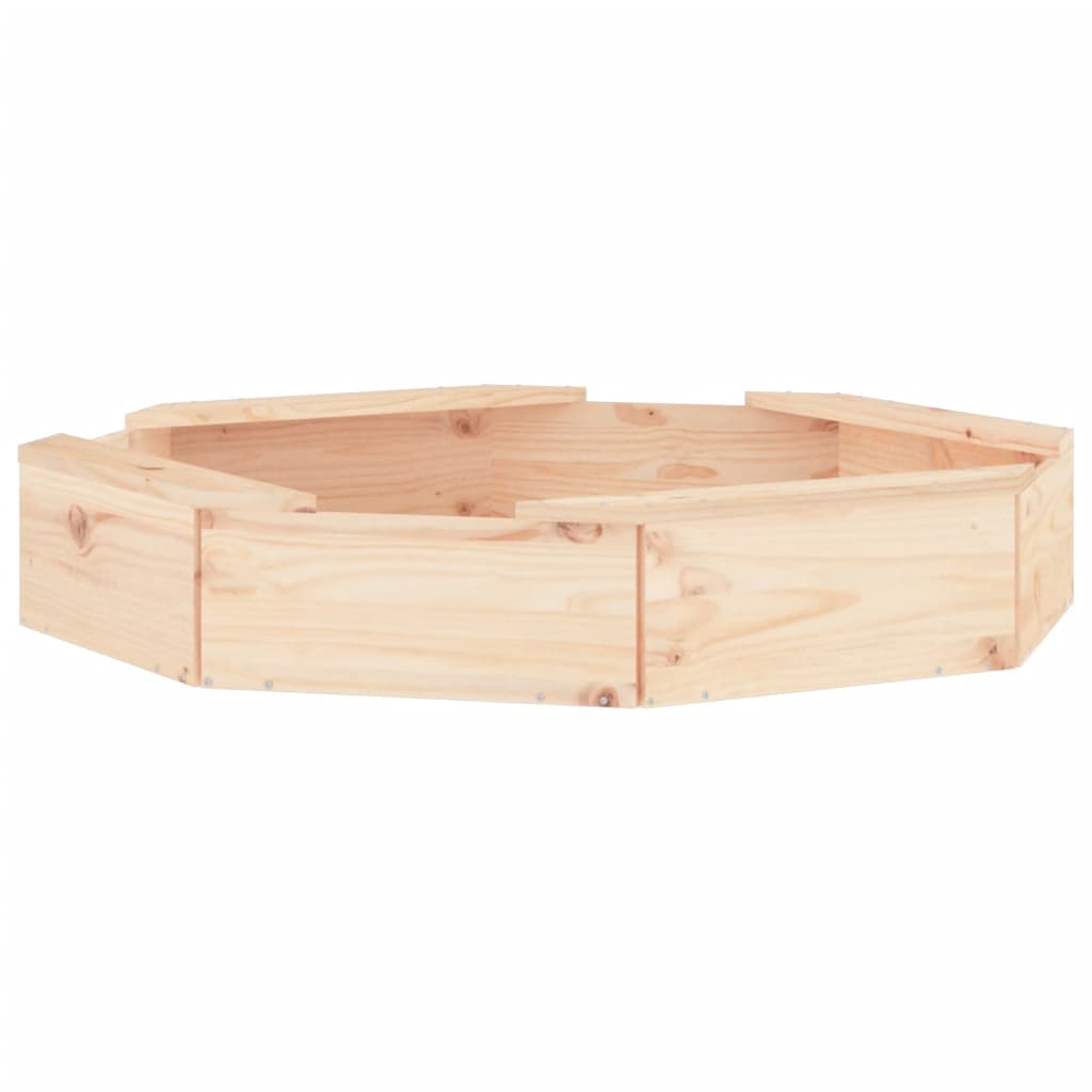 vidaXL Sandbox with Seats Octagon Solid Wood Pine