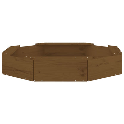 vidaXL Sandbox with Seats Honey Brown Octagon Solid Wood Pine
