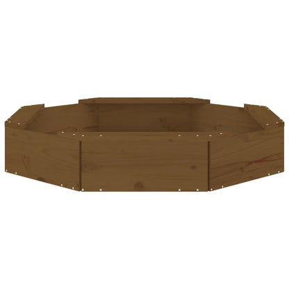 vidaXL Sandbox with Seats Honey Brown Octagon Solid Wood Pine