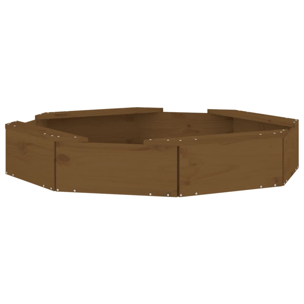 vidaXL Sandbox with Seats Honey Brown Octagon Solid Wood Pine