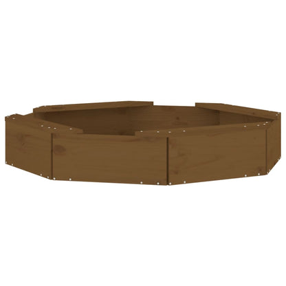 vidaXL Sandbox with Seats Honey Brown Octagon Solid Wood Pine