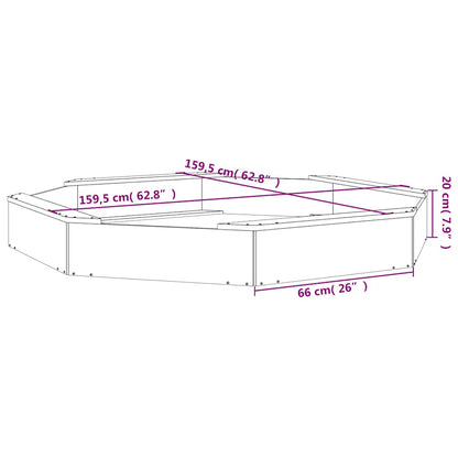 vidaXL Sandbox with Seats White Octagon Solid Wood Pine