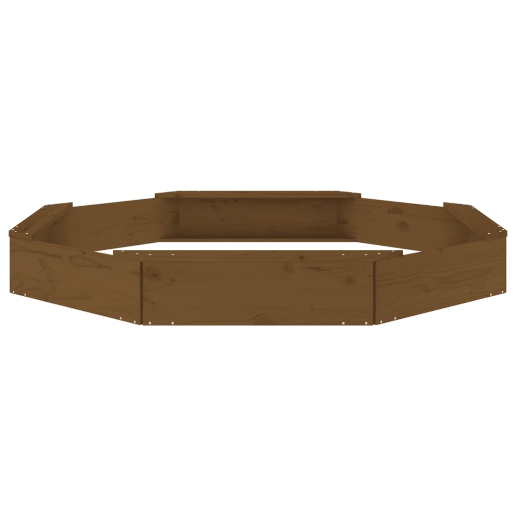 vidaXL Sandbox with Seats Honey Brown Octagon Solid Wood Pine