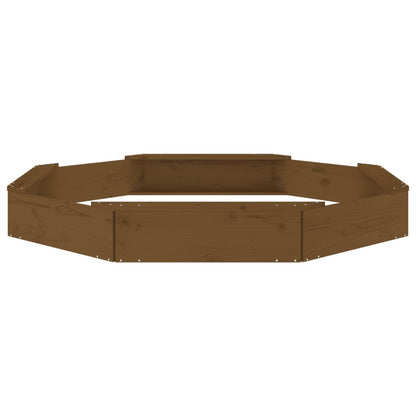 vidaXL Sandbox with Seats Honey Brown Octagon Solid Wood Pine
