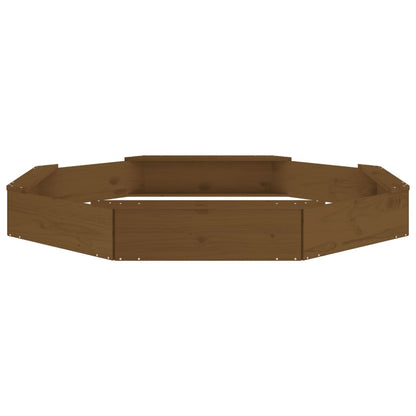 vidaXL Sandbox with Seats Honey Brown Octagon Solid Wood Pine
