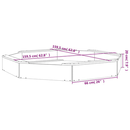 vidaXL Sandbox with Seats Honey Brown Octagon Solid Wood Pine