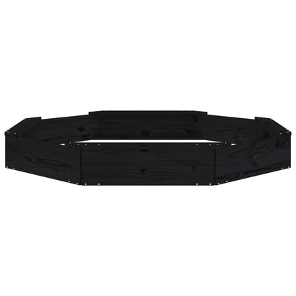 vidaXL Sandbox with Seats Black Octagon Solid Wood Pine