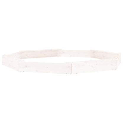 vidaXL Sandbox with Seats White Octagon Solid Wood Pine