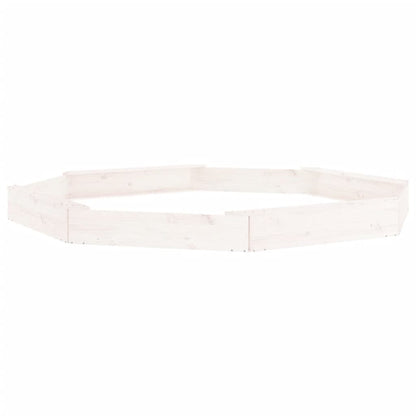 vidaXL Sandbox with Seats White Octagon Solid Wood Pine