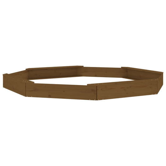 vidaXL Sandbox with Seats Honey Brown Octagon Solid Wood Pine